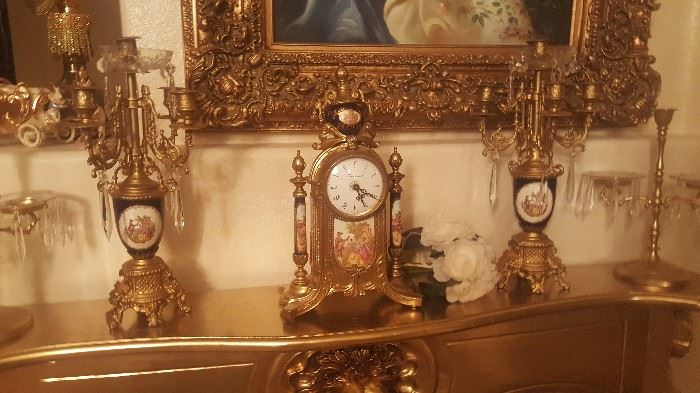 Antique clock into candelabras