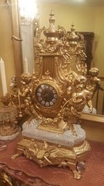 Antique clock with crystals
