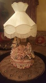 Capodimonte extra large lamp with lampshade