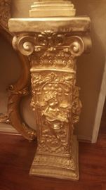 Large gold covered pedestal
