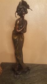 Large solid butterfly girl bronze statue