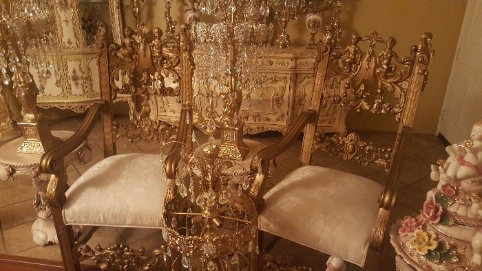 French Rococo Throne chairs