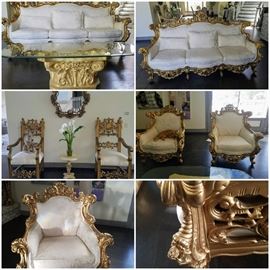 French Rococo formal living room set