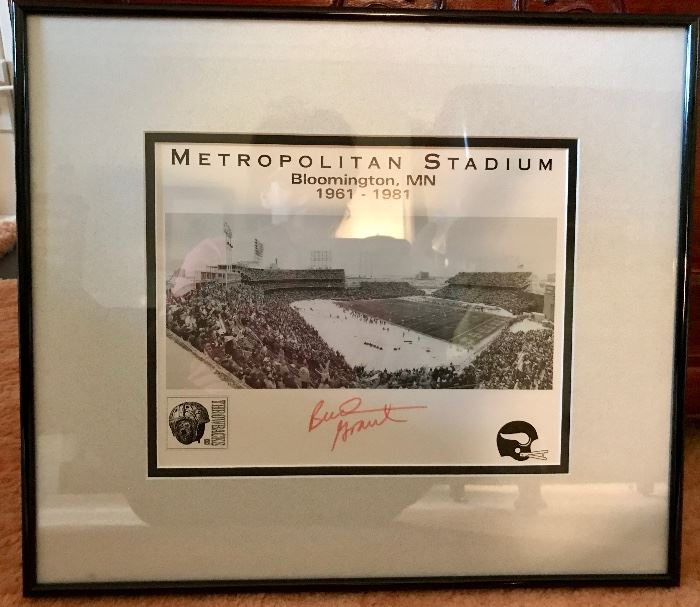 Met Stadium signed by Bud Grant