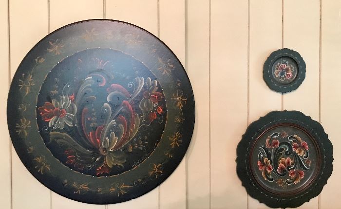 Platters with Rosemaling 