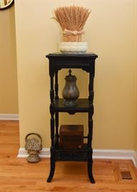 BUY IT NOW! $85 - Dark Wood 3-Tier Spindle Accent Table (approx. 14" L x 13" W x 36" H)
