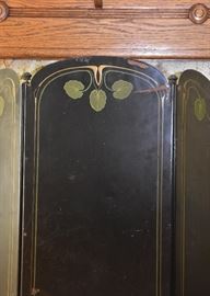 Antique Hand Painted Metal Fireplace Screen (approx. 38" L X 38" H when fully extended)