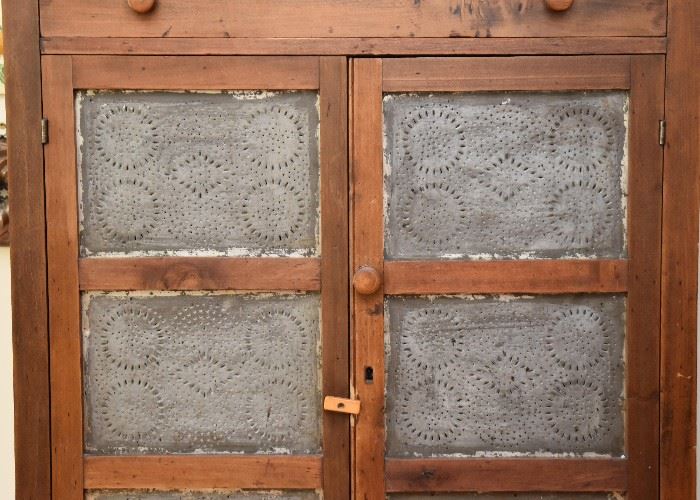 BUY IT NOW! $500 - Antique Pie Safe with Punched Tin Inserts (approx. 37" L x 17" W x 55" H)