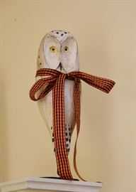 Wood Carved Owl Figure