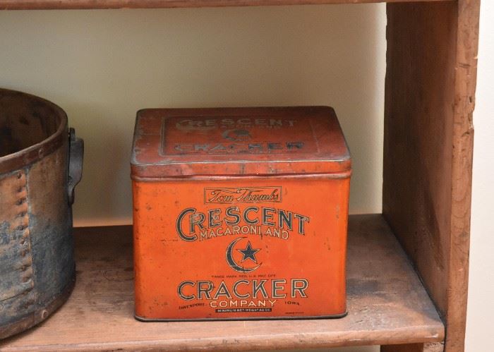 Antique / Vintage Crescent Cracker Tin