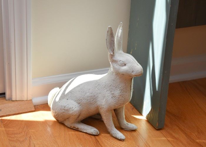 Cast Iron Rabbit / Hare Garden Statue