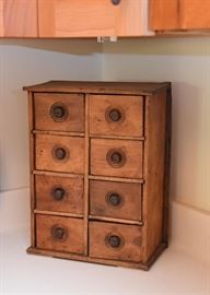 Antique Wood Spice Cabinet