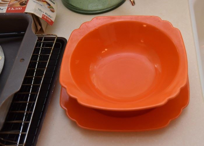 Vintage Orange Dishware