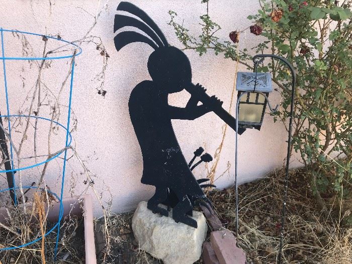 Check out this large kokopelli yard ornament!