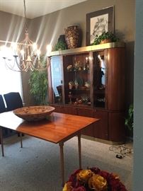 China cabinet, Modern Kitchen table, Carnival Glass