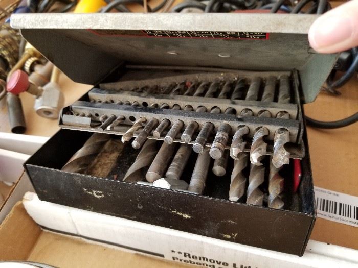Chicago Electric Impact Drill, B & D Electric Drill, and Drill Bits