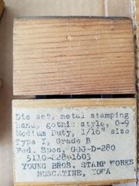 metal stamps and pipe measuring tools