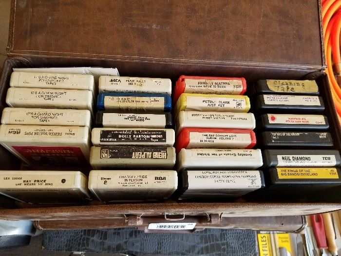 3 cases of 8 track tapes