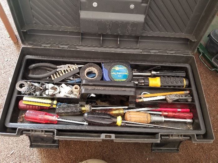 Pair of Tool Boxes with Assorted Hardware