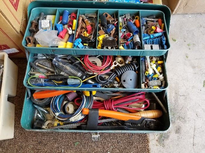 Bulk Lot of electrical testers, hardware, and accessories