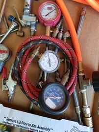 Air hose, gauges, and attachments