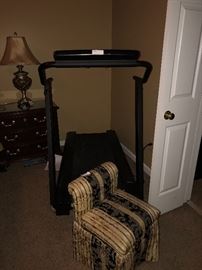 Lamp, treadmill and vanity chair