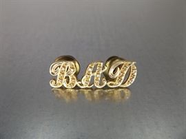 14K Yellow Gold and Diamond "BAD" Pin
