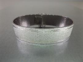 HEAVY .835 Sterling European Mesh Cuff Bracelet
