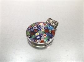 Sterling Silver Murano Millefiori Pendant
