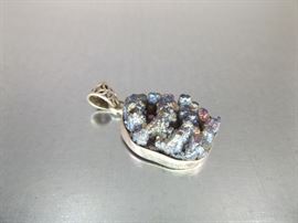 Sterling Silver Druzy Crystal Pendant
