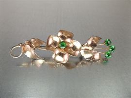 Large Sterling Silver Flower Brooch Signed Jordan
