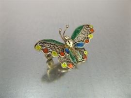 Antique 800 Silver Butterfly Brooch
