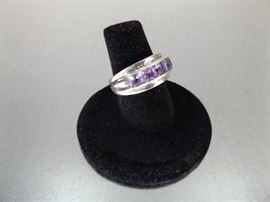 Sterling Silver Size 6 Amethyst Ring
