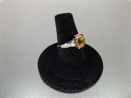 Sterling Silver Size 7 Citrine Ring
