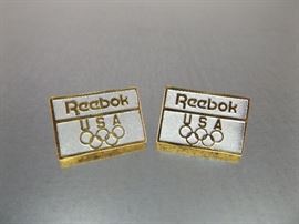 Lot of 2 Sterling Silver Collectible Olympic Reebok Pins
