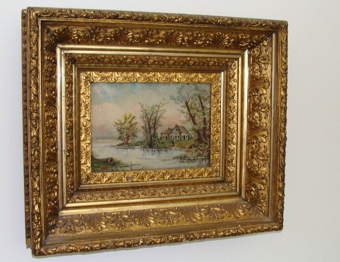 19th century oil in gilt frame