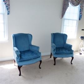 2 blue chairs