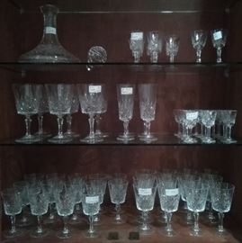Crystal stemware along with Waterford Ships Decanter
