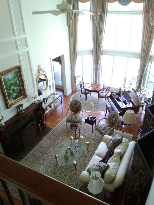 View of the Living room Maitland Smith Game Table and Chairs and other wonderful pieces (The Piano is NOT for sale)