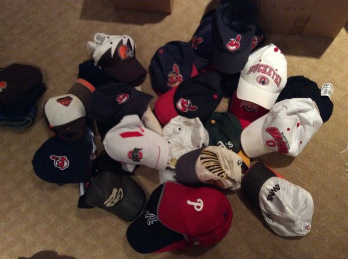 Cleveland Indians, Ohio State and other sports and college caps