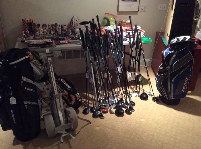 women's golf clubs, golf bags including a Loud Mouth bag