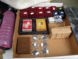 Empty rings boxes, Playing cards, Deputy Sheriff badges, Fortune Cards, Doll dresser & table