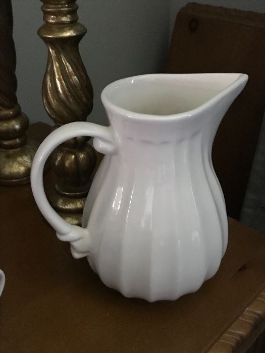 Nicw white ceramic pitcher.