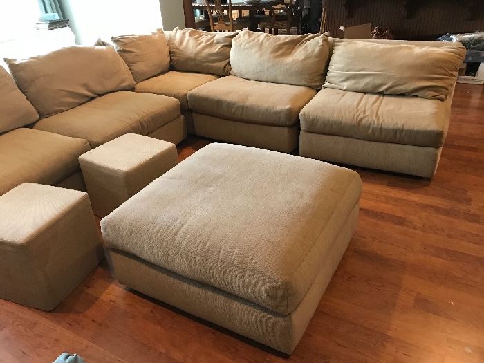 Professionally cleaned sectional with ottoman and side tables (there are metal tops as well) for just $425!! Buy it tomorrow!!!