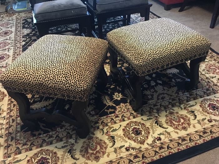 Two animal print ~ leopard foot stools from Hemispheres 