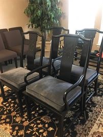 Four very grand Asian style dining chairs