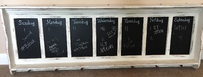 Chalkboard calendar for the family! Great piece!!