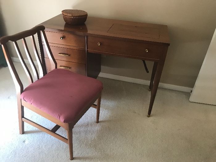 Mid Century knee hole desk and chair