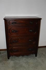 Four drawer Victorian chest with carved fruit handles