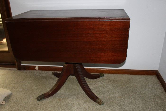 Mahogany drop leaf table for small dining area